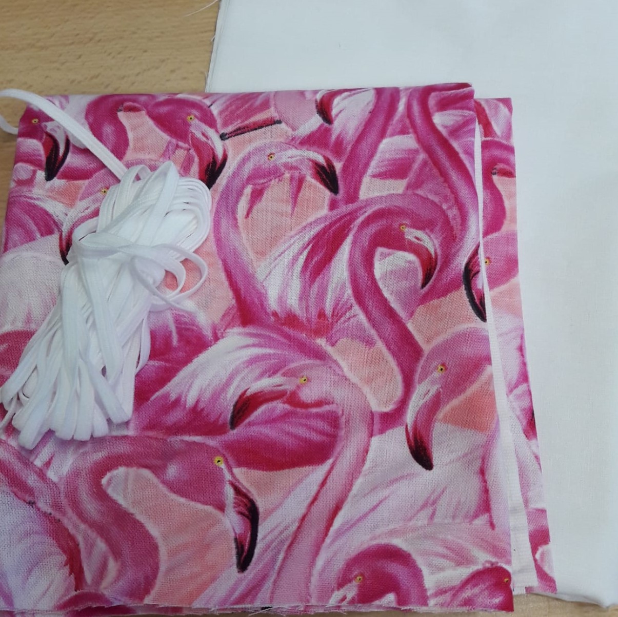 Pakketje met flamingo's voor 6 mondmaskers